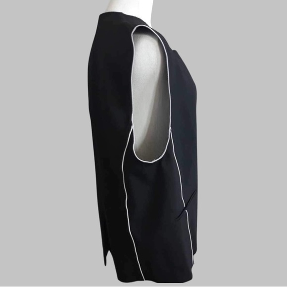 HELMUT LANG Origami Vest Wool Jersey Black Raw Edge Drape Size Large - Picture 10 of 13